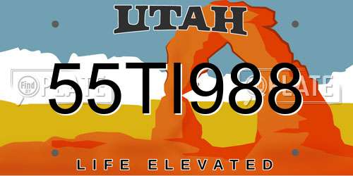 55TI988 Utah License Plate