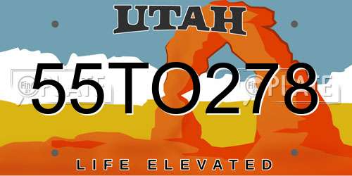 55TO278 Utah License Plate