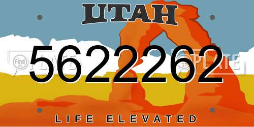 5622262 Utah License Plate
