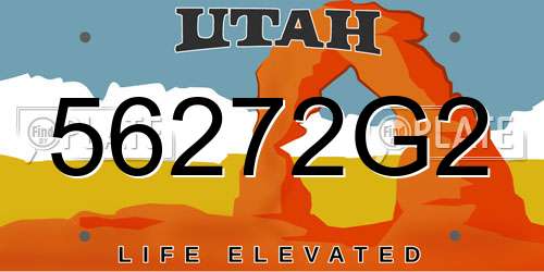 56272G2 Utah License Plate