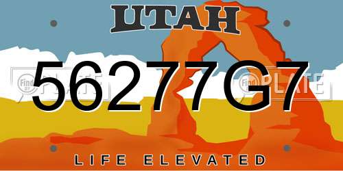 56277G7 Utah License Plate