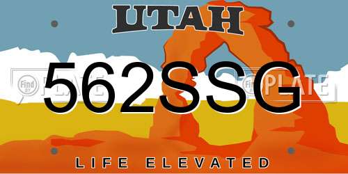 562SSG Utah License Plate