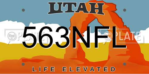 563NFL Utah License Plate