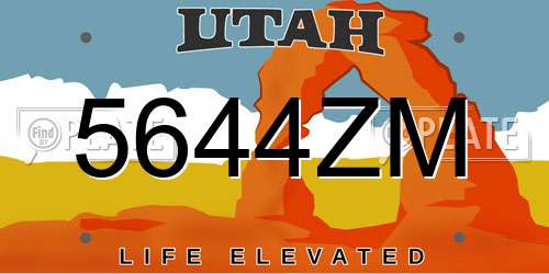 5644ZM Utah License Plate