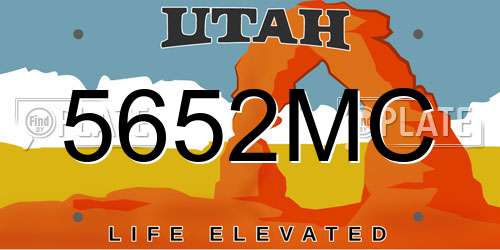 5652MC Utah License Plate