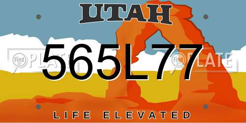 565L77 Utah License Plate