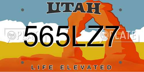 565LZ7 Utah License Plate