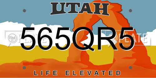 565QR5 Utah License Plate