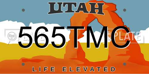 565TMC Utah License Plate