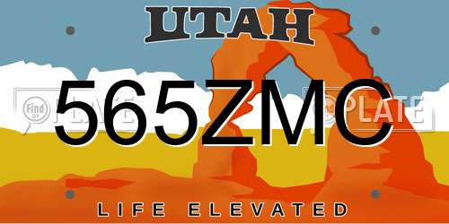 565ZMC Utah License Plate