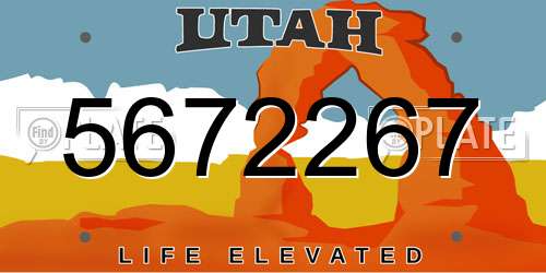 5672267 Utah License Plate