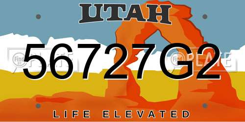 56727G2 Utah License Plate