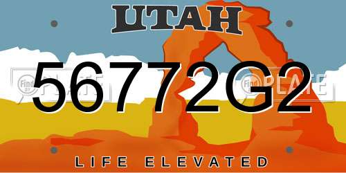 56772G2 Utah License Plate