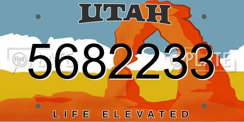 5682233 Utah License Plate