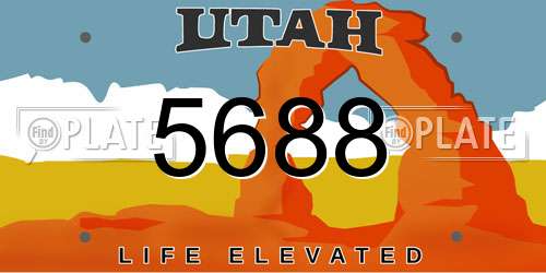 5688 Utah License Plate
