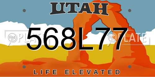 568L77 Utah License Plate