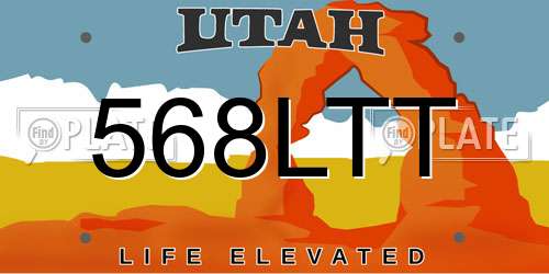 568LTT Utah License Plate