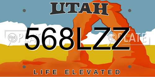 568LZZ Utah License Plate