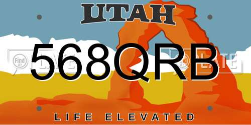 568QRB Utah License Plate