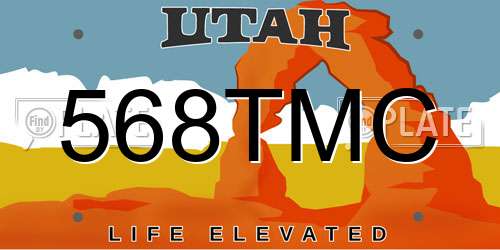 568TMC Utah License Plate