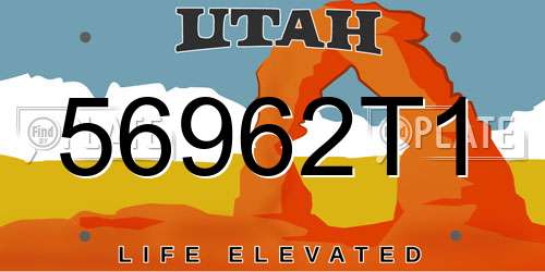 56962T1 Utah License Plate