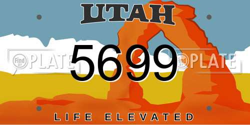 5699 Utah License Plate