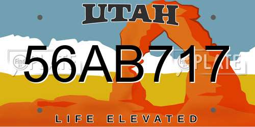 56AB717 Utah License Plate