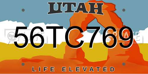 56TC769 Utah License Plate