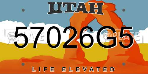 57026G5 Utah License Plate