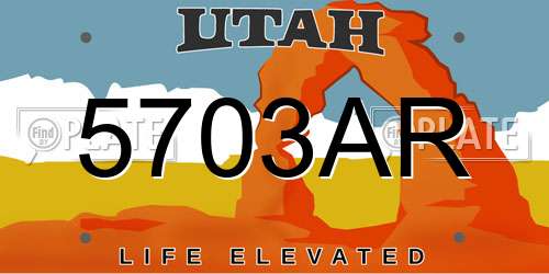 5703AR Utah License Plate
