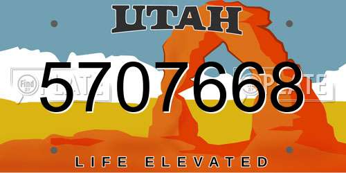 5707668 Utah License Plate