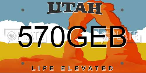 570GEB Utah License Plate