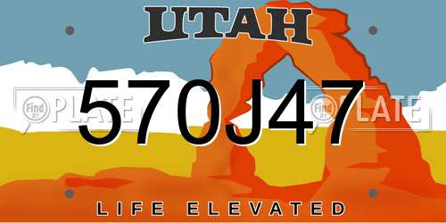 570J47 Utah License Plate