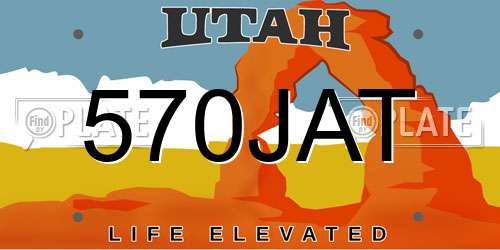 570JAT Utah License Plate