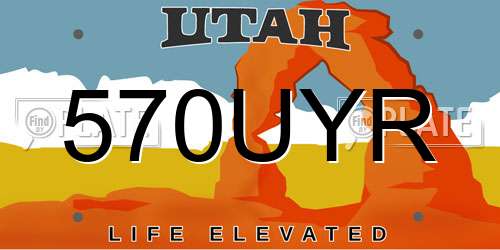 570UYR Utah License Plate
