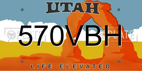 570VBH Utah License Plate