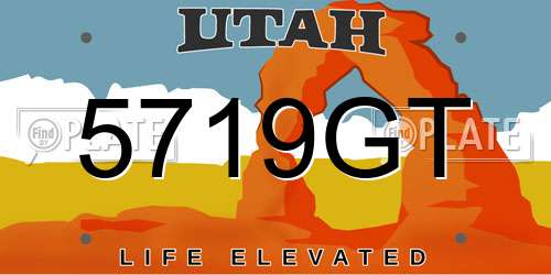 5719GT Utah License Plate