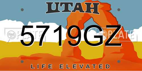 5719GZ Utah License Plate