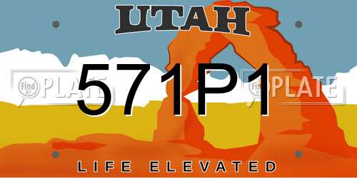 571P1 Utah License Plate