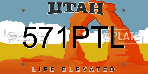 571PTL Utah License Plate