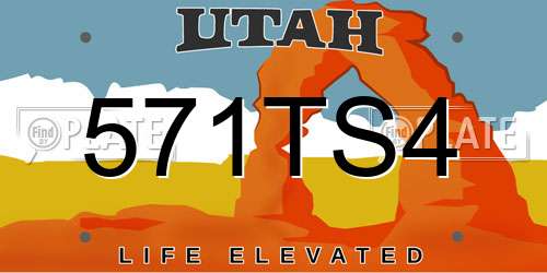 571TS4 Utah License Plate