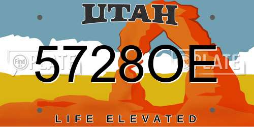 5728OE Utah License Plate