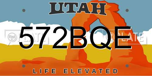 572BQE Utah License Plate
