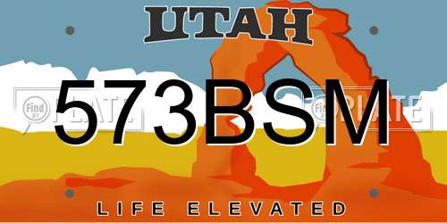 573BSM Utah License Plate