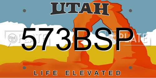 573BSP Utah License Plate