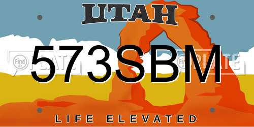 573SBM Utah License Plate
