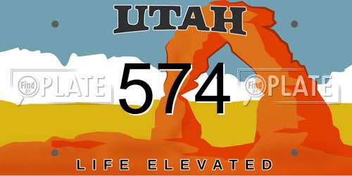 574 Utah License Plate