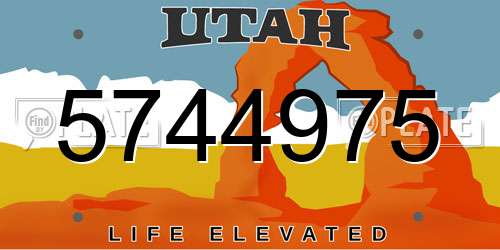 5744975 Utah License Plate