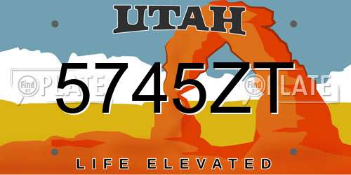 5745ZT Utah License Plate
