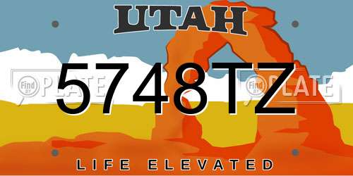5748TZ Utah License Plate